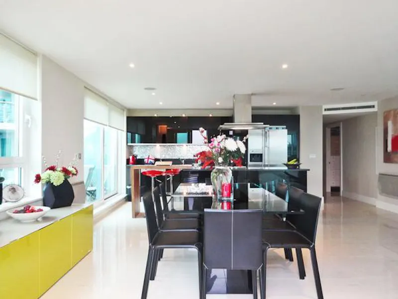 Dining room at Bright St George Wharf apartment, K260 (photo 9)