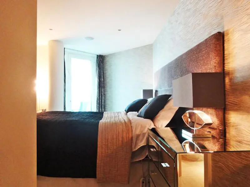 Bedroom at Bright St George Wharf apartment, K260 (photo 19)