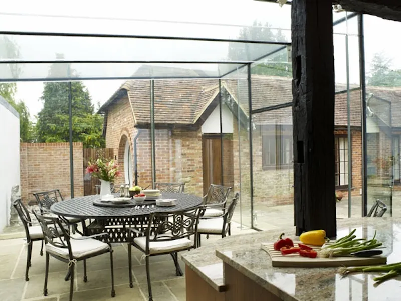 Glass at Surrey Hills listed manor house, M68 (photo 14)