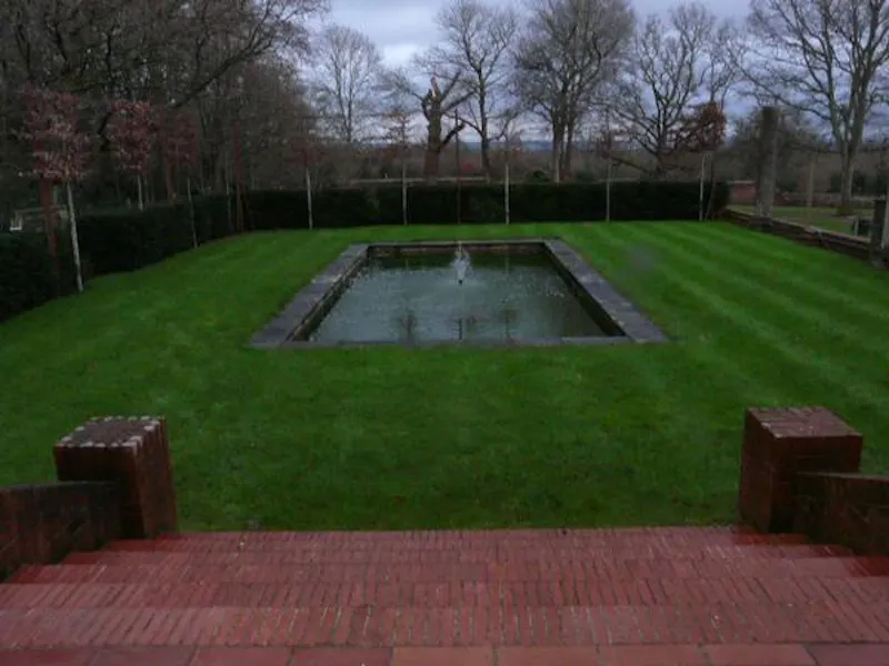 Pond at Colonial Southampton house, D1957 (photo 73)
