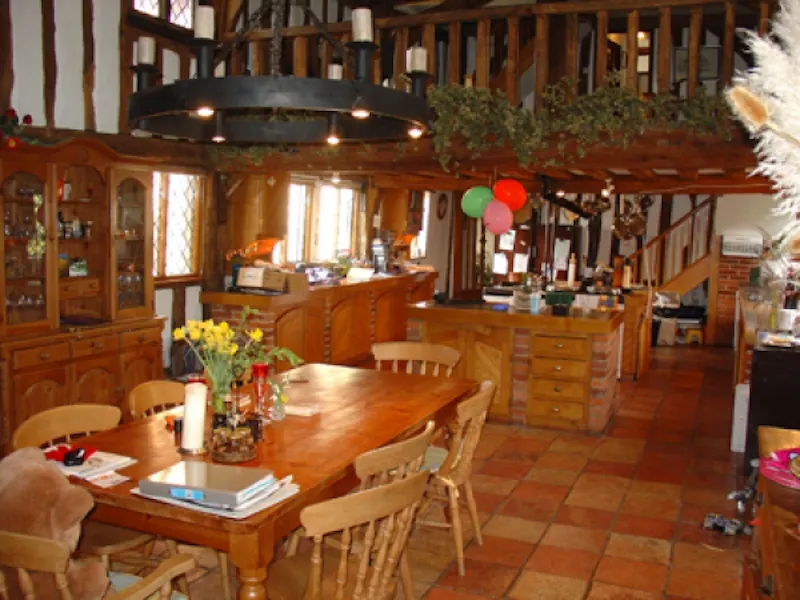 Kitchen at Suffolk moated Tudor hall house, M257 (photo 8)