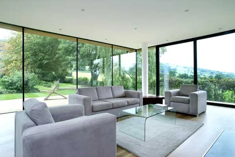 Glass at Mendip Hills modern house, D1970 (photo 2)