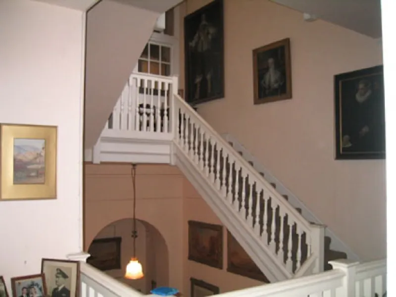 Staircase at Cornwall chateau style house, A1087 (photo 6)