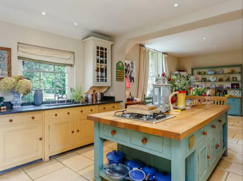 Kitchen island at Idyllic old rectory in Balcombe, A1219 (photo 6)