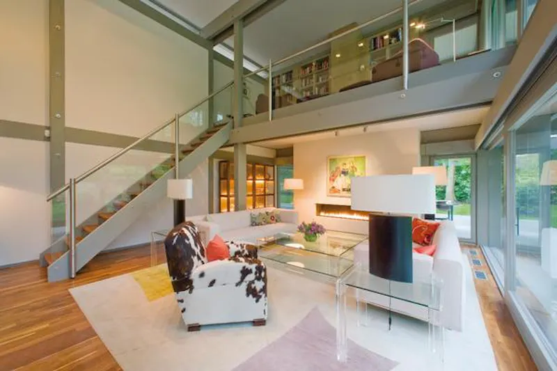 Fireplace at Striking modern Weybridge house, K363 (photo 4)