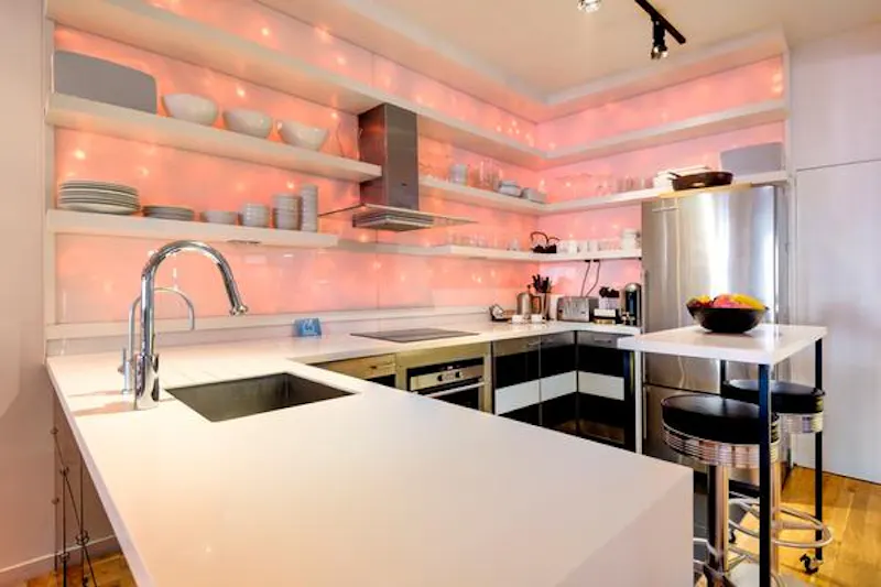 Kitchen island at East meets West Kilburn loft , F502 (photo 17)