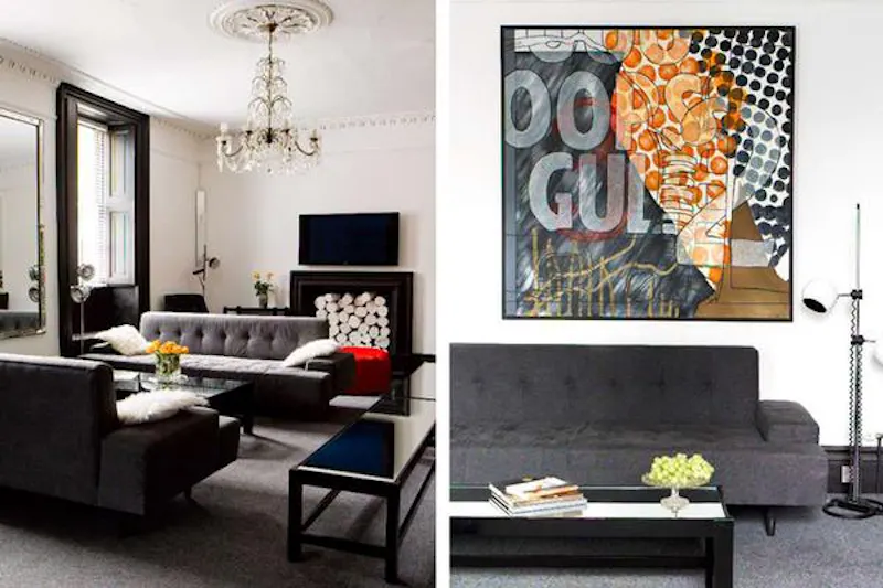 Drawing room at Black, white & red Tetbury house, A1340 (photo 5)