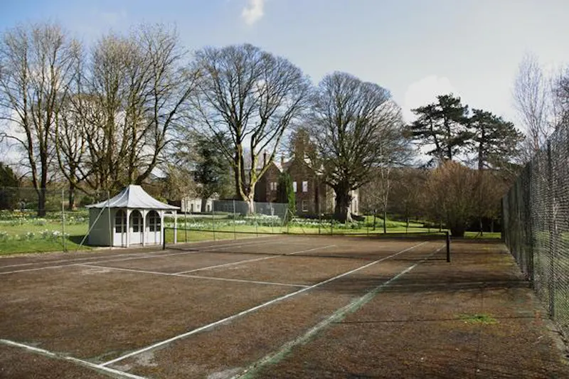 Tennis court at Substantial Downham manor house, G283 (photo 68)