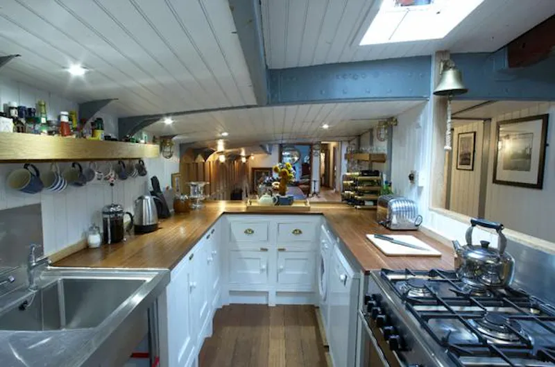 Kitchen at St Katherine's luxury barge, HSE24 (photo 12)