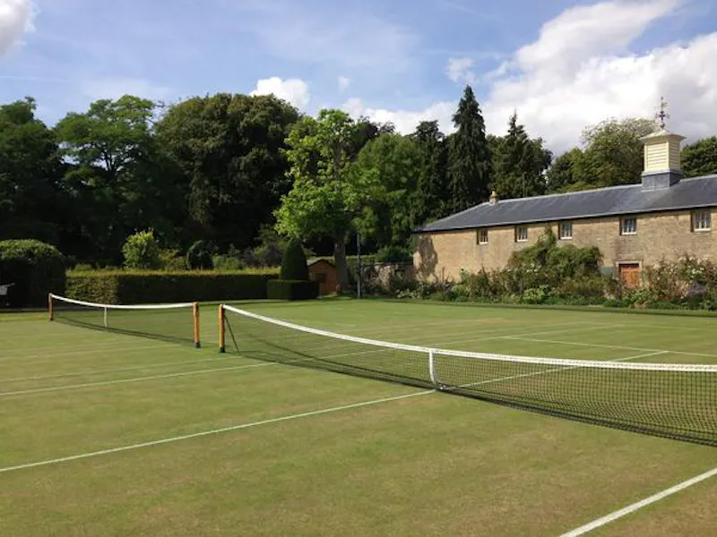 Tennis court at Chateau style house Northampton, A1379 (photo 21)