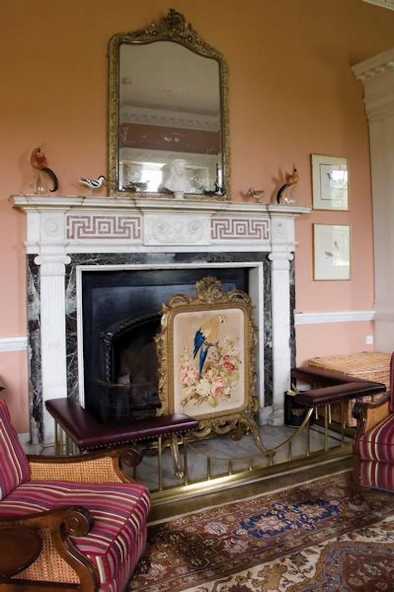 Fireplace at Grand estate with chapel in Willington, A1381 (photo 7)