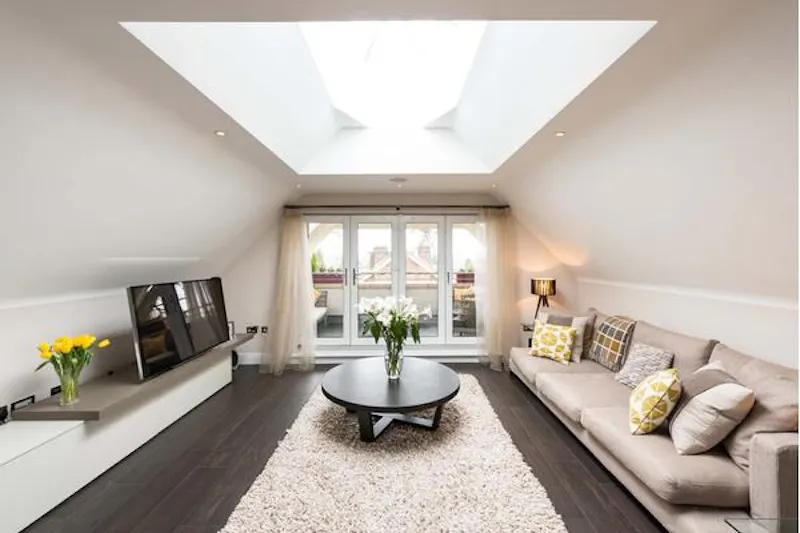 Living Room at Contemporary Enfield apartment, F1102 (photo 8)