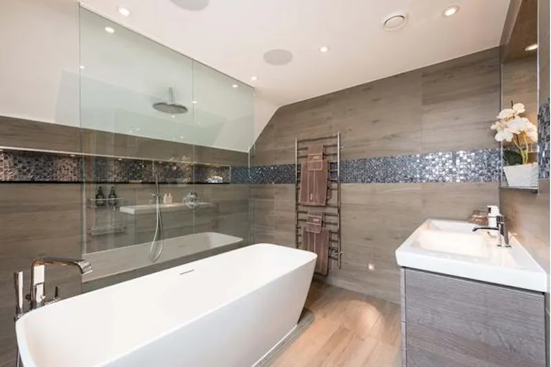 Bathroom at Contemporary Enfield apartment, F1102 (photo 29)