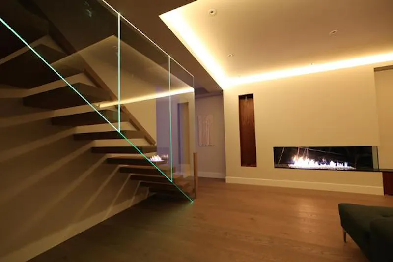 Fireplace at Luxe, modern Wimbledon house, K415 (photo 19)