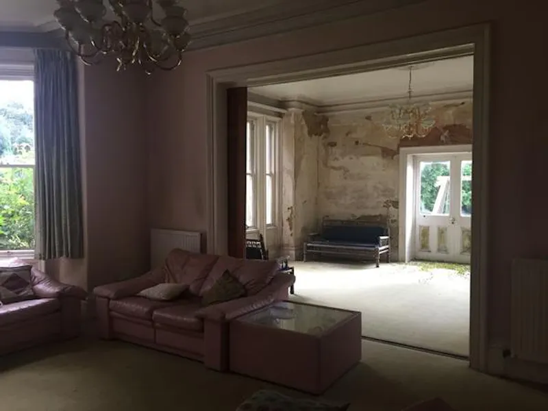 Living Room at Distressed mansion near Derby, B1741 (photo 8)