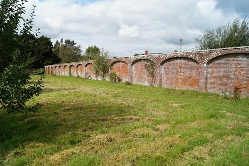 Walled garden at Faded Devon country house, A1446 (photo 40)