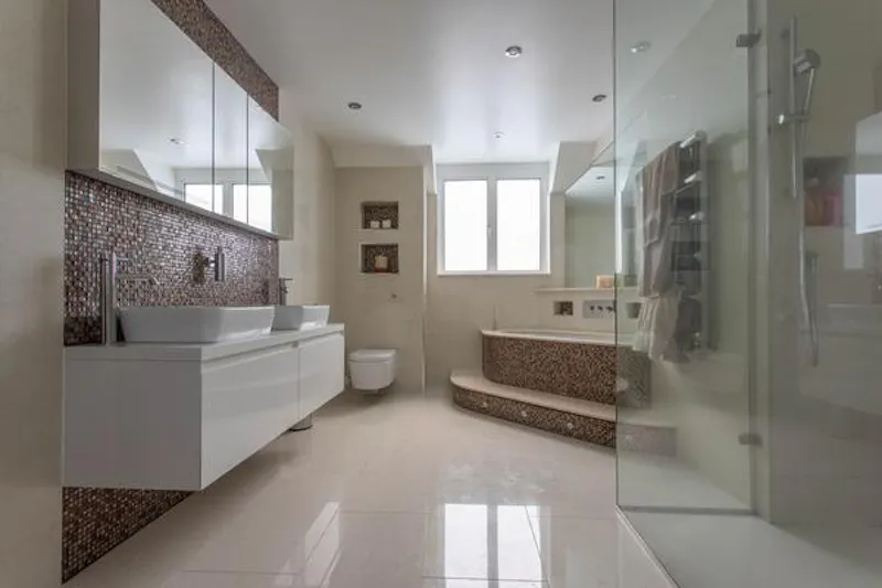 Bathroom at Modern High Wycombe house, D2410 (photo 31)