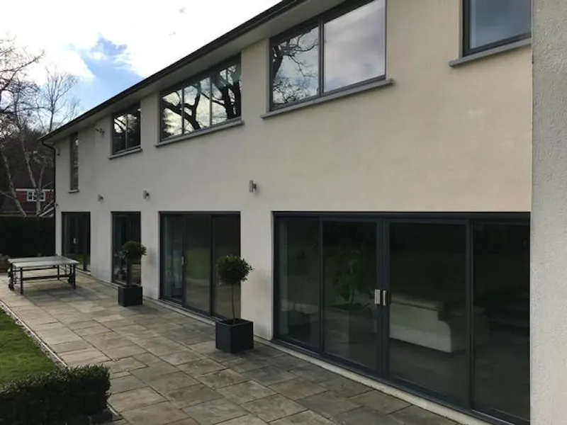 Terrace/Patio at Modern Esher pool house, K423 (photo 33)