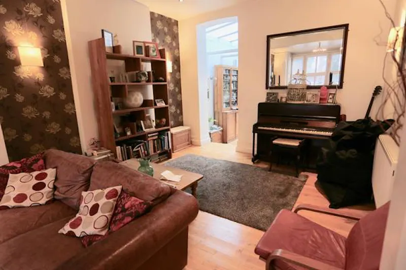 Piano at Acton Edwardian family house, E451 (photo 10)