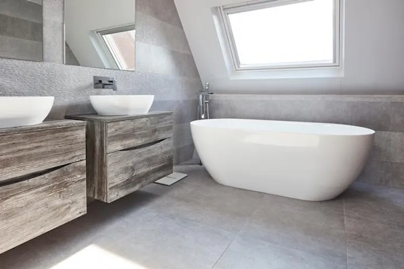 Bathroom at Contemporary Mill Hill house, D2357 (photo 36)