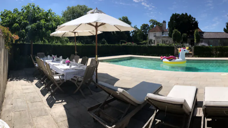 Swimming pool - outdoor at Micheldever manor farm house, A1465 (photo 41)