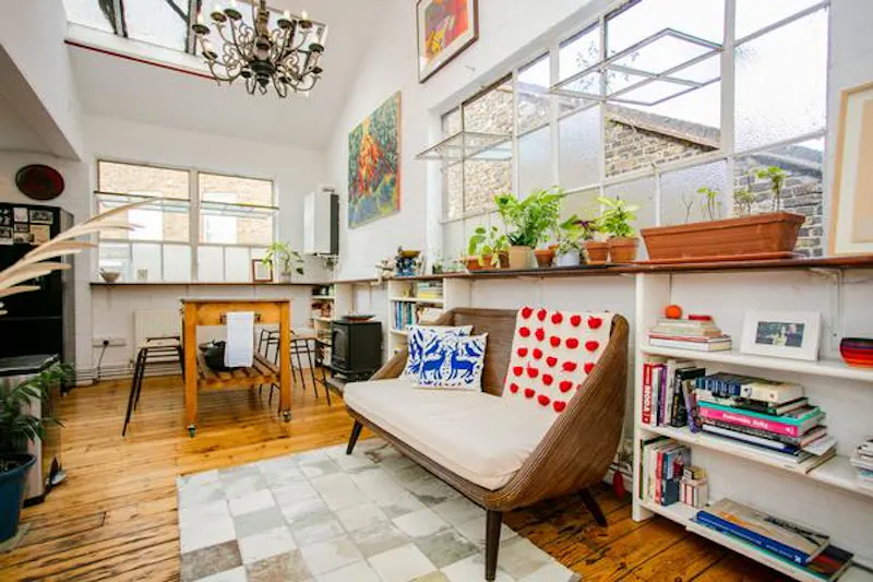 Living Room at Hackney factory apartment, F1175 (photo 14)