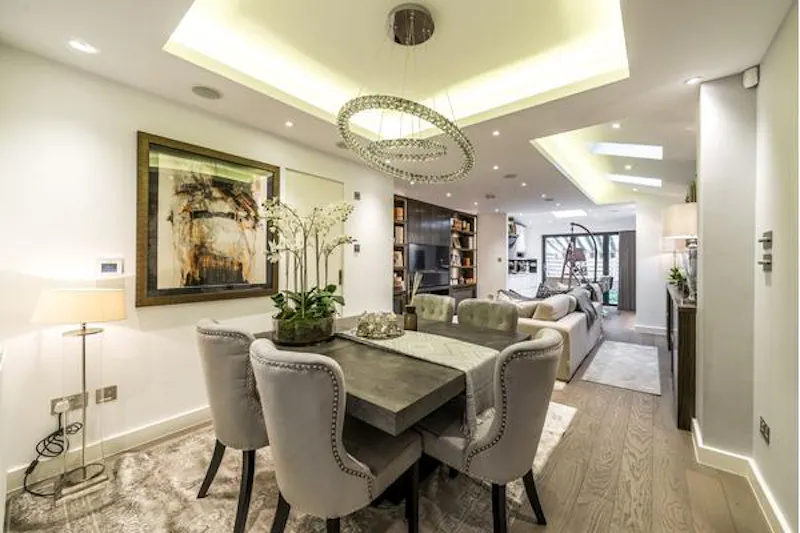 Dining room at Contemporary West Drayton home, B1858 (photo 9)