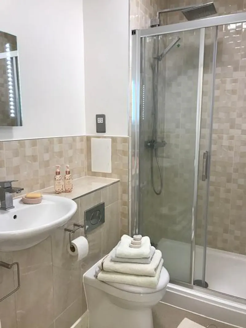 Bathroom at New build Dagenham house, D2418 (photo 19)