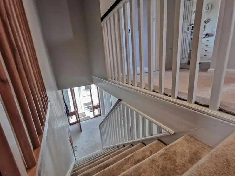 Staircase at Spacious seventies Bucks home, D2428 (photo 14)