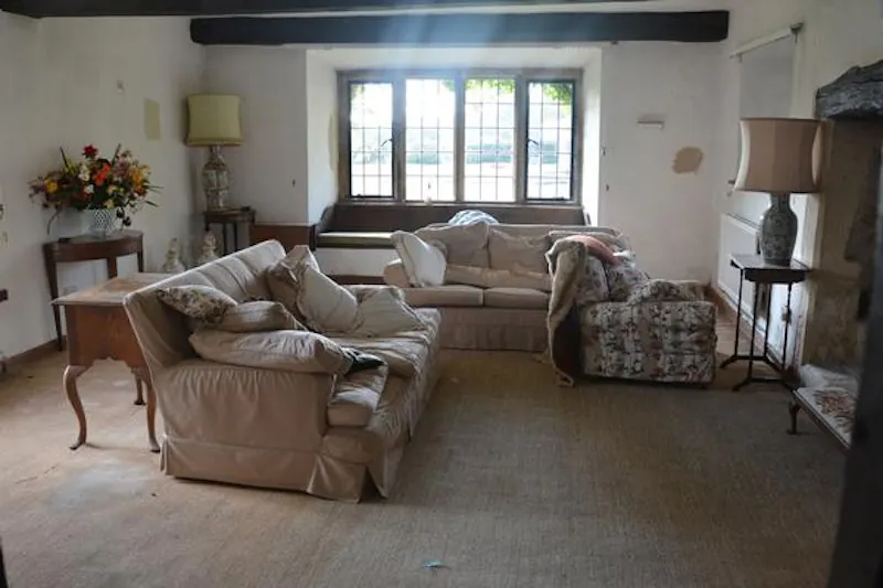Living Room at Remote ancient Cotswold farm, M327 (photo 3)