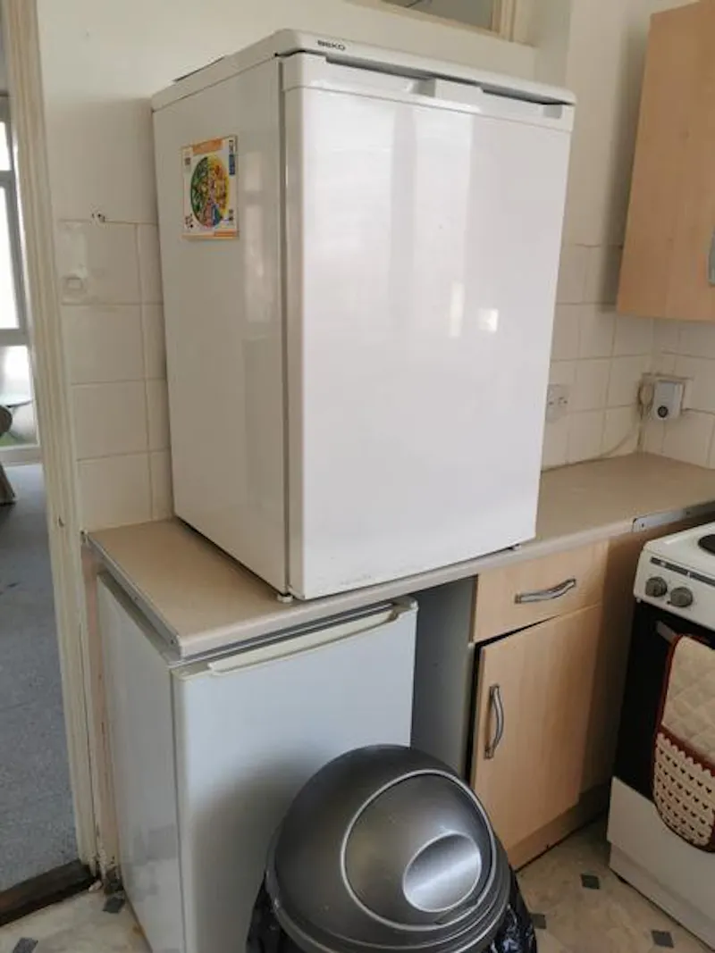 Kitchen at Abbey Wood tower block flat, F1196 (photo 9)
