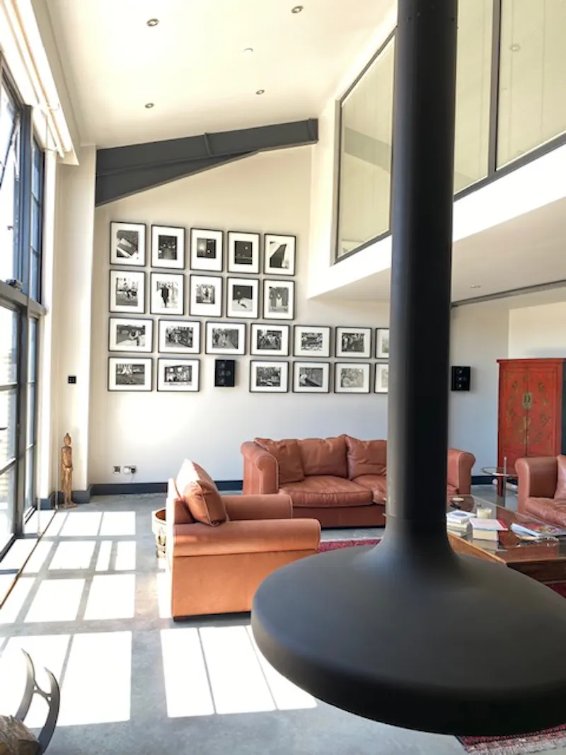 Fireplace at Striking modern Sevenoaks barn, K452 (photo 10)