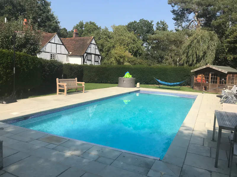 Swimming pool - outdoor at Tudor-style Chobham farmhouse, F901 (photo 31)