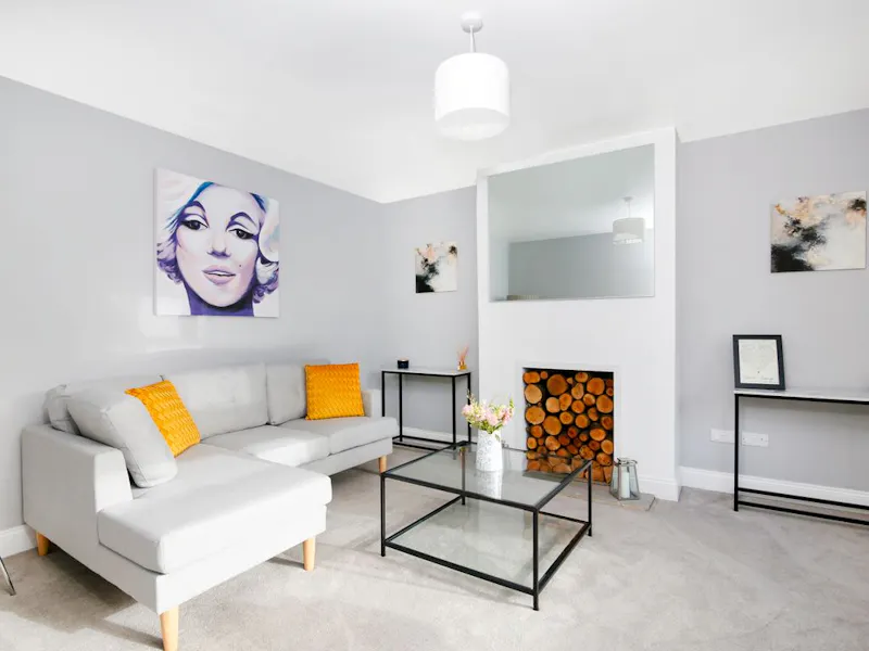 Living Room at Neutral modern semi in Sidcup, D2536 (photo 7)