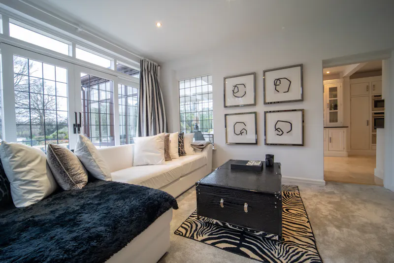 Living Room at Luxury Lakeside Cheshire Home, D2693 (photo 3)