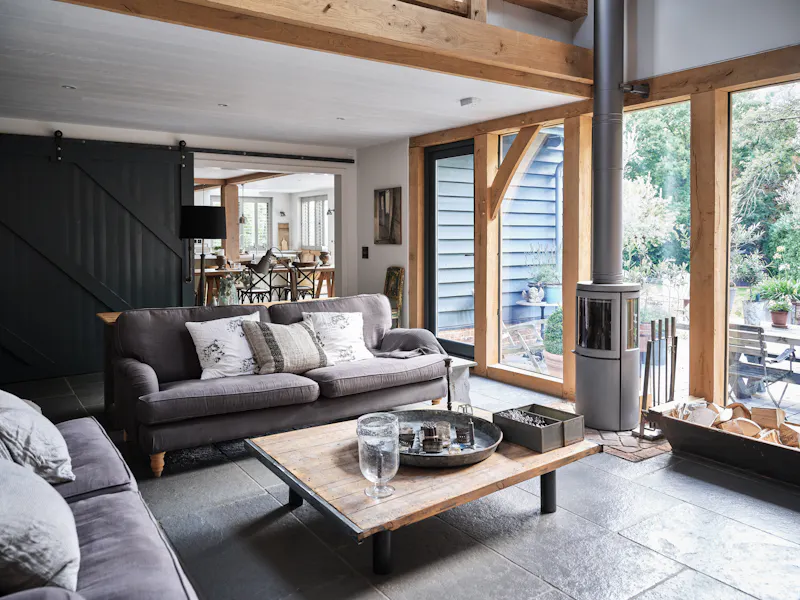 Fireplace at Converted barn in Shiplake, D2258 (photo 28)