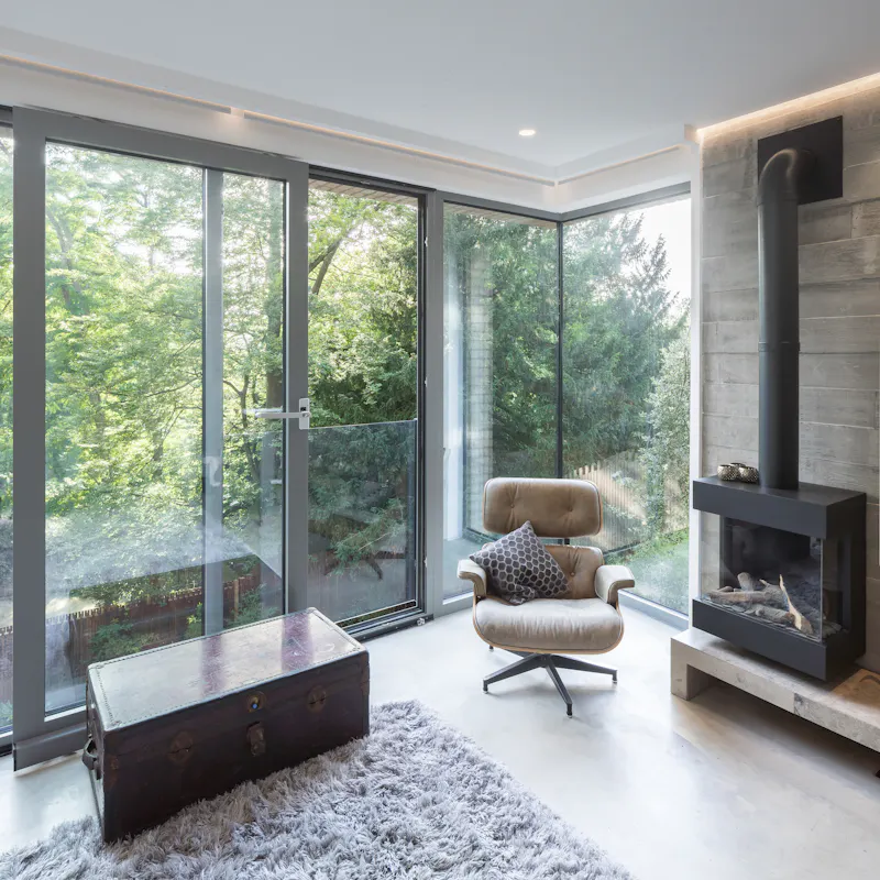 Fireplace at Striking modern Dulwich house, D2507 (photo 8)