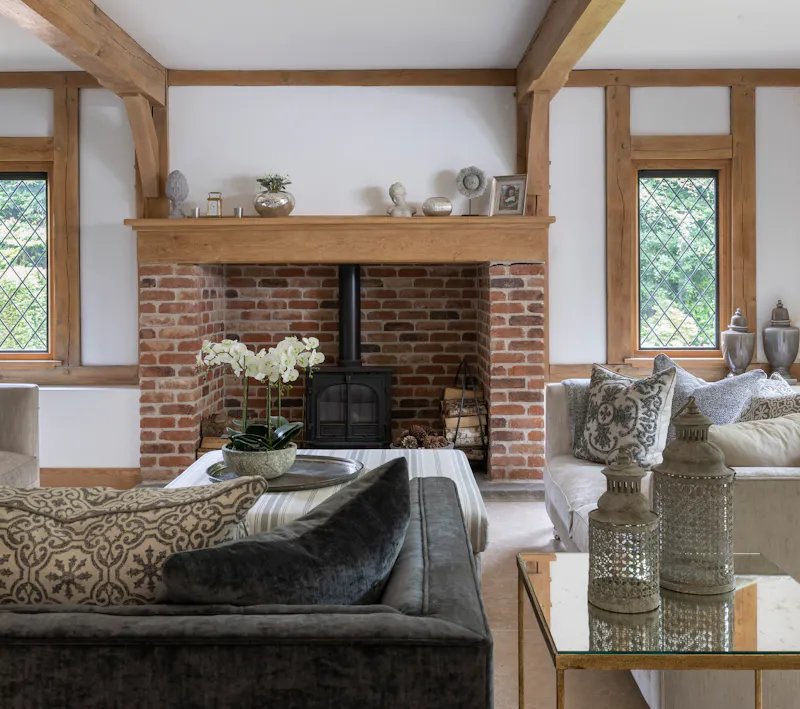 Exposed brick at Modern Woldingham house, D2494 (photo 5)
