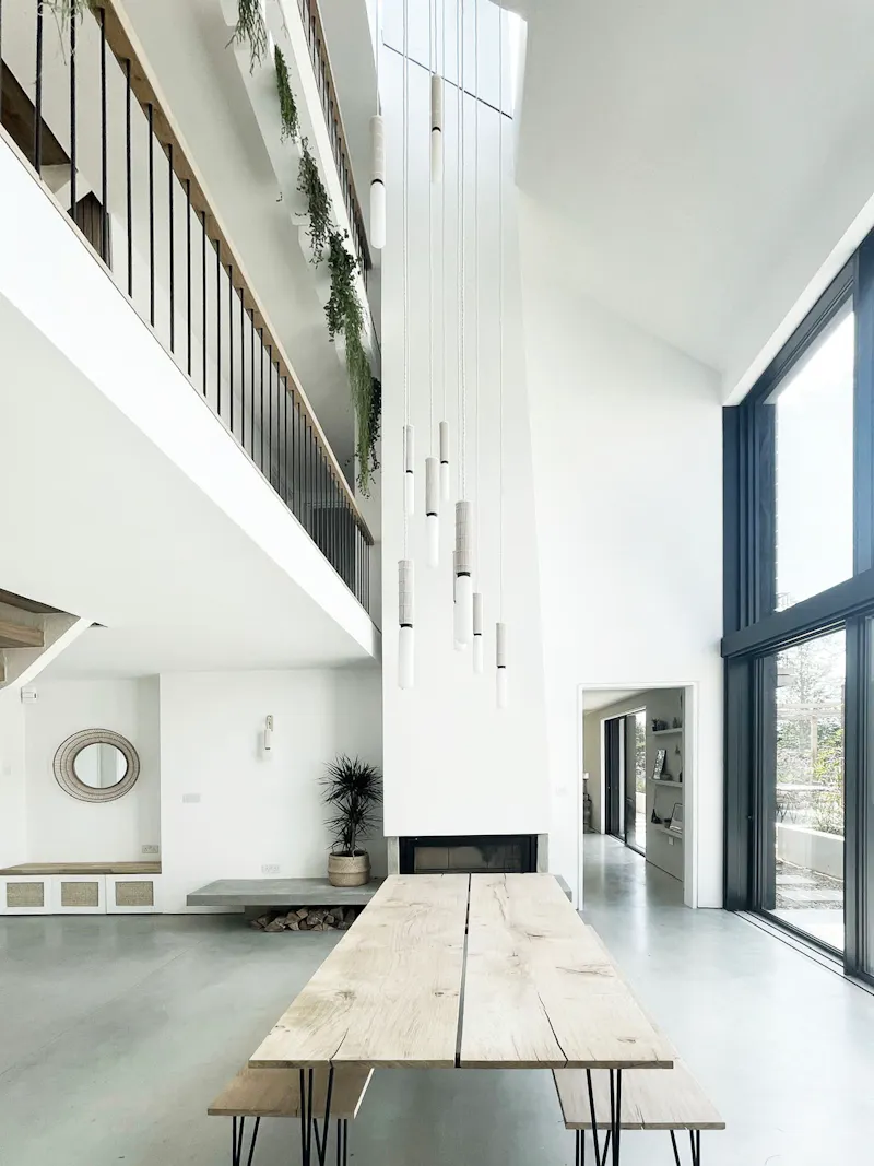 Dining room at Futuristic eco house Chichester, D2584 (photo 12)