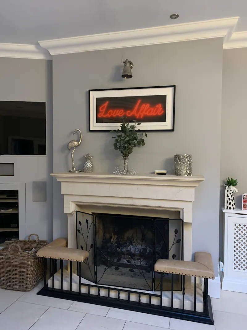 Fireplace at Large red brick home in Newbury, B1972 (photo 16)