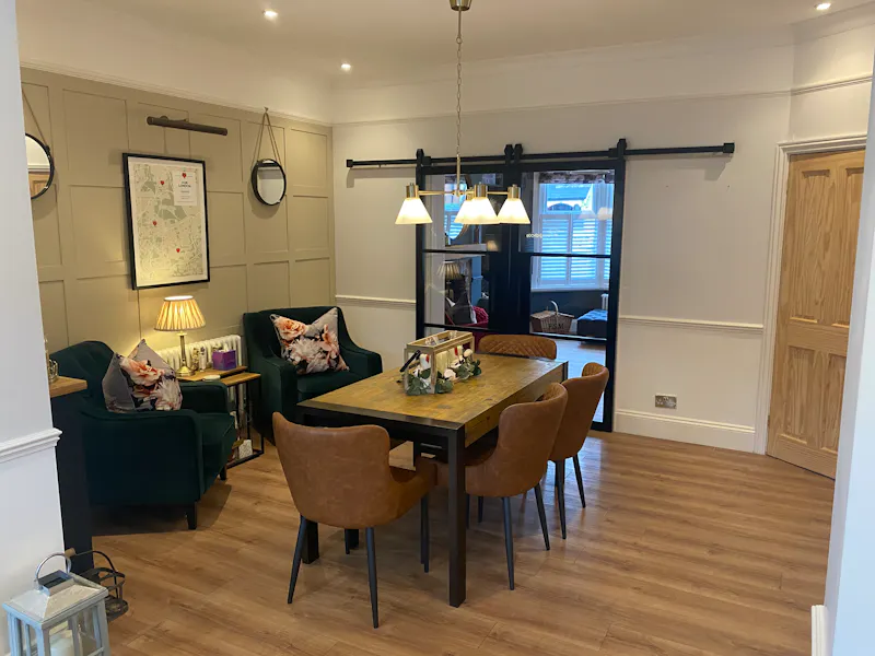 Dining room at Plaistow family home , B1963 (photo 14)