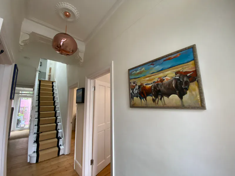 Staircase at Lewisham victorian home, B1970 (photo 19)