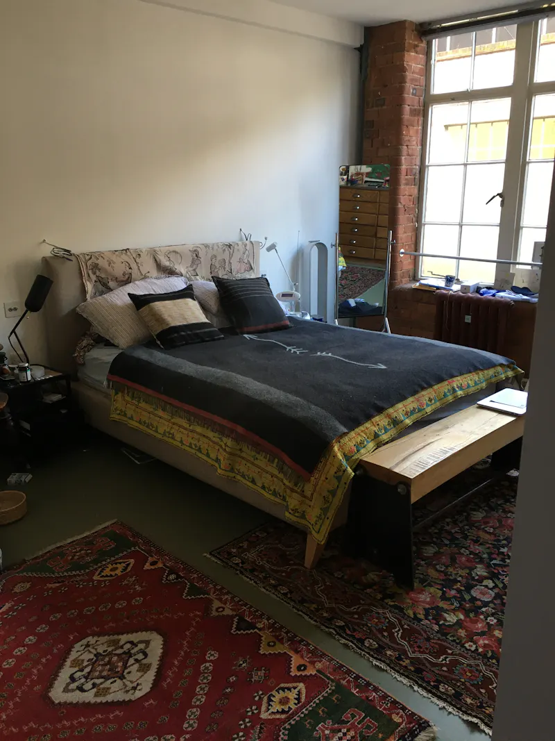 Bedroom at Old Street loft-style apartment, F1229 (photo 22)