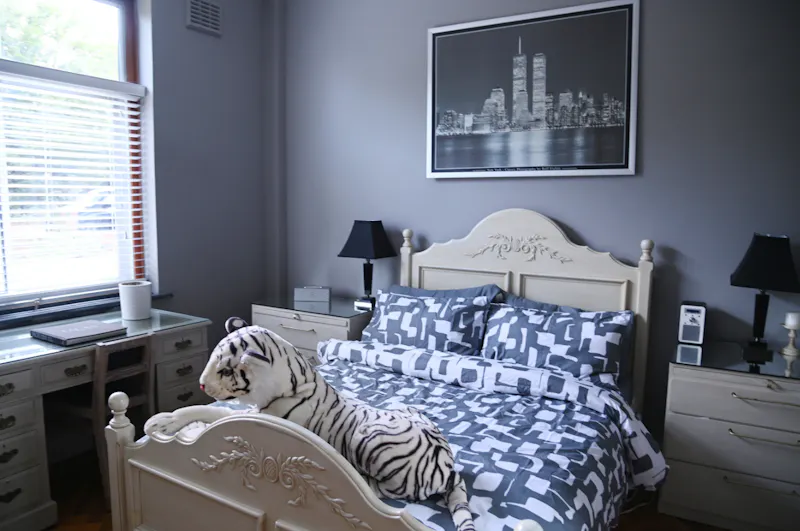 Bedroom at Bohemian Basildon pool house, D2671 (photo 19)