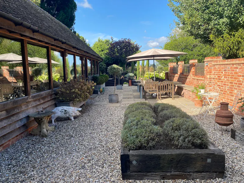 Terrace/Patio at Georgian barn in Aldermaston , A1589 (photo 45)