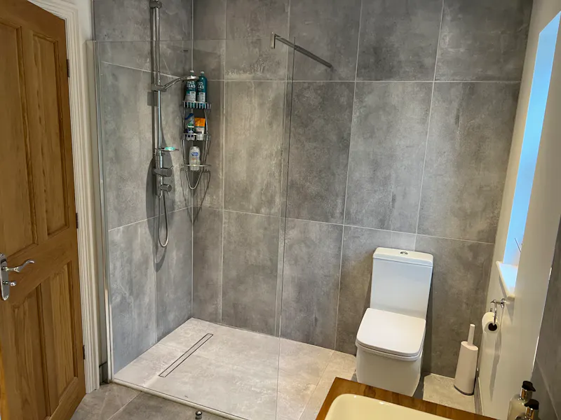 Shower at White Rendor Romiley Home, D2679 (photo 40)