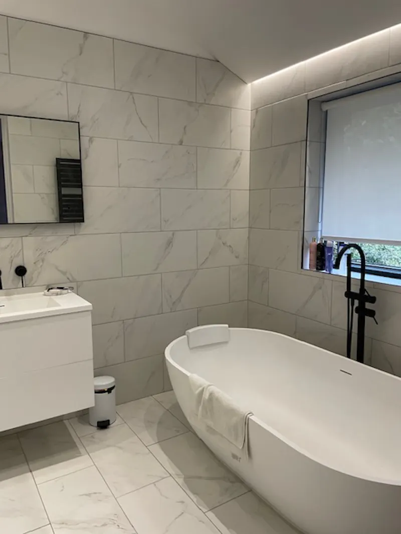 Bath - rolltop at Retro Oxshott Home, D2687 (photo 25)