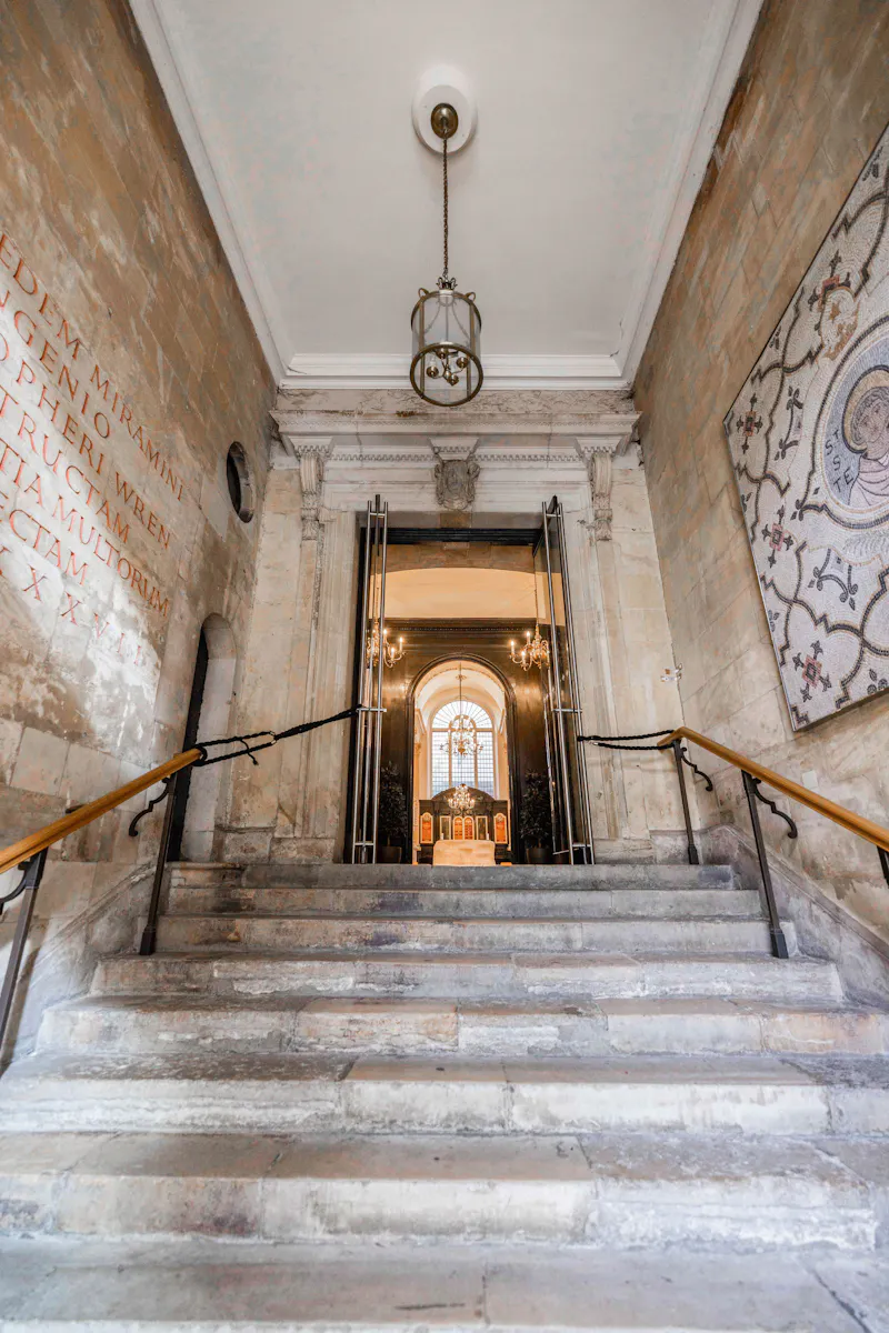 Staircase at Striking Bank church,  CH124 (photo 2)