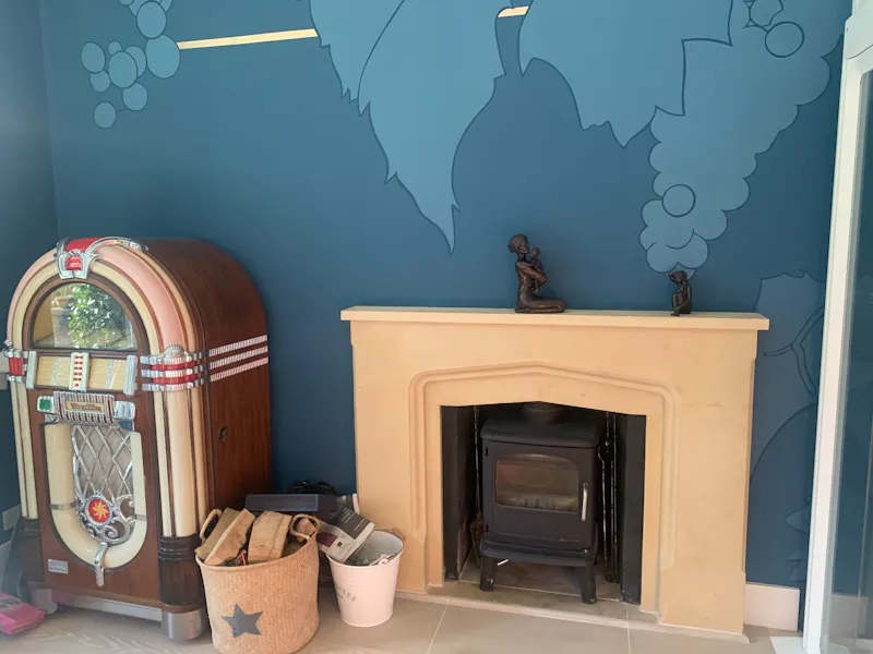 Fireplace at Highgate pool house, B767 (photo 7)