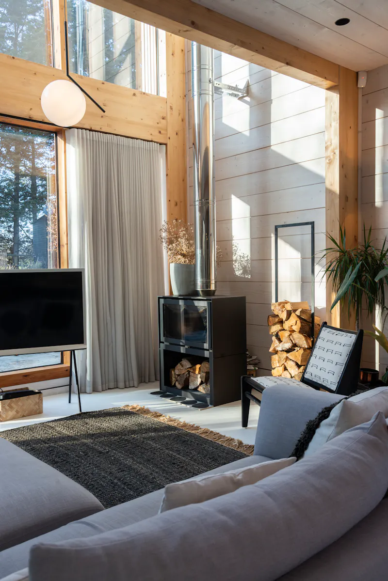 Fireplace at Scandi Barn near Chelmsford, D2734 (photo 7)
